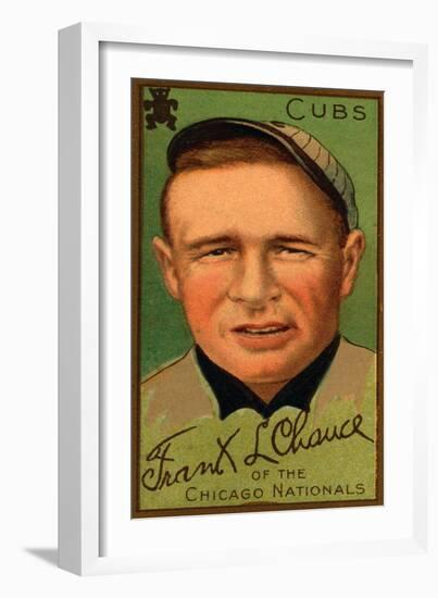 Chicago, IL, Chicago Cubs, Frank J. Chance, Baseball Card-Lantern Press-Framed Art Print