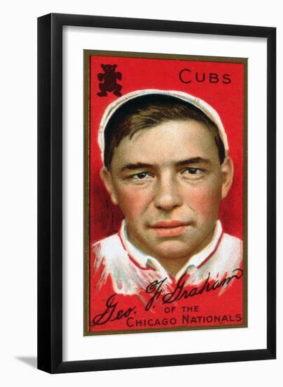 Chicago, IL, Chicago Cubs, George F. Graham, Baseball Card-Lantern Press-Framed Art Print