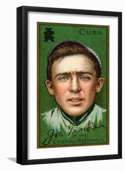 Chicago, IL, Chicago Cubs, Joe Tinker, Baseball Card-Lantern Press-Framed Art Print