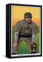 Chicago, IL, Chicago Cubs, Joe Tinker, Baseball Card-Lantern Press-Framed Stretched Canvas