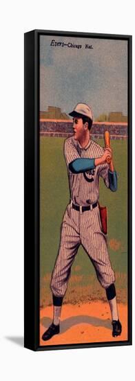 Chicago, IL, Chicago Cubs, John Evers, Baseball Card-Lantern Press-Framed Stretched Canvas