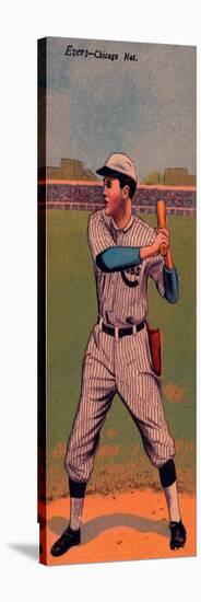 Chicago, IL, Chicago Cubs, John Evers, Baseball Card-Lantern Press-Stretched Canvas