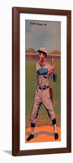 Chicago, IL, Chicago Cubs, John Evers, Baseball Card-Lantern Press-Framed Art Print