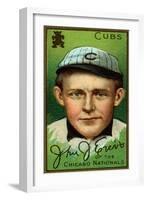 Chicago, IL, Chicago Cubs, John J. Evers, Baseball Card-Lantern Press-Framed Art Print