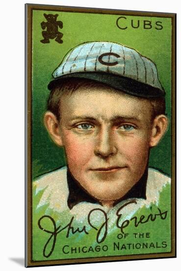 Chicago, IL, Chicago Cubs, John J. Evers, Baseball Card-Lantern Press-Mounted Art Print