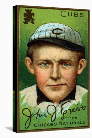 Chicago, IL, Chicago Cubs, John J. Evers, Baseball Card-Lantern Press-Stretched Canvas