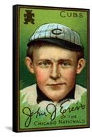 Chicago, IL, Chicago Cubs, John J. Evers, Baseball Card-Lantern Press-Framed Stretched Canvas