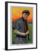 Chicago, IL, Chicago Cubs, Johnny Evers, Baseball Card-Lantern Press-Framed Art Print