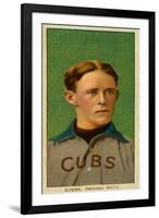 Chicago, IL, Chicago Cubs, Johnny Evers, Baseball Card-Lantern Press-Framed Art Print