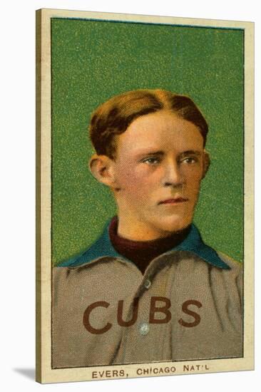 Chicago, IL, Chicago Cubs, Johnny Evers, Baseball Card-Lantern Press-Stretched Canvas