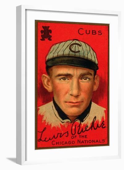 Chicago, IL, Chicago Cubs, Lewis Richie, Baseball Card-Lantern Press-Framed Art Print