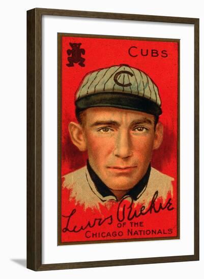 Chicago, IL, Chicago Cubs, Lewis Richie, Baseball Card-Lantern Press-Framed Art Print