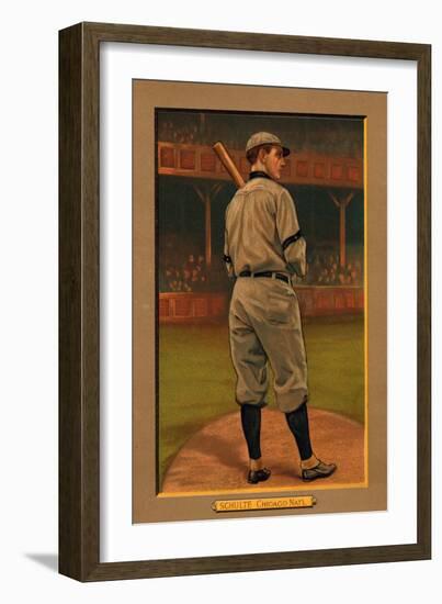 Chicago, IL, Chicago Cubs, Wildfire Schulte, Baseball Card-Lantern Press-Framed Art Print