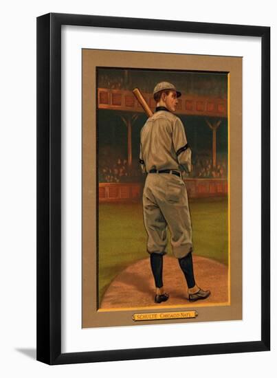 Chicago, IL, Chicago Cubs, Wildfire Schulte, Baseball Card-Lantern Press-Framed Art Print