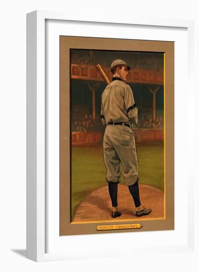 Chicago, IL, Chicago Cubs, Wildfire Schulte, Baseball Card-Lantern Press-Framed Art Print