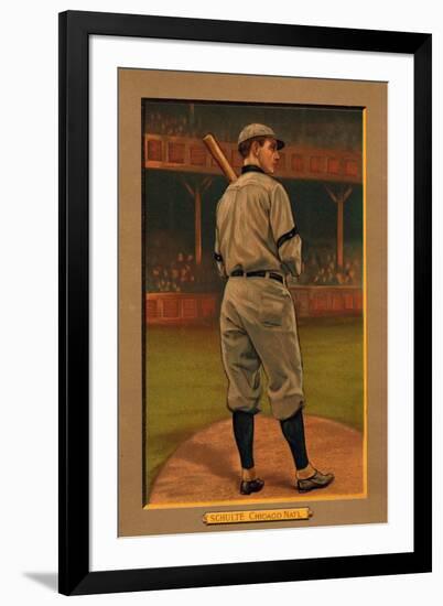 Chicago, IL, Chicago Cubs, Wildfire Schulte, Baseball Card-Lantern Press-Framed Art Print