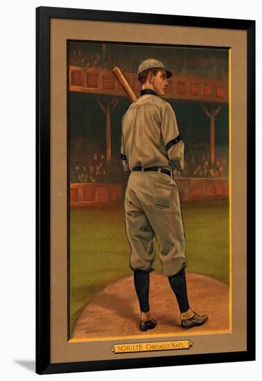 Chicago, IL, Chicago Cubs, Wildfire Schulte, Baseball Card-Lantern Press-Framed Art Print