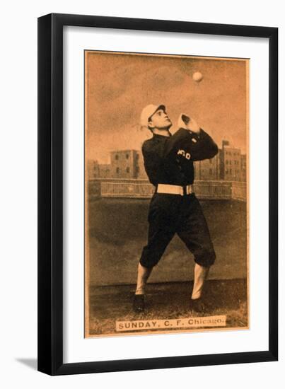 Chicago, IL, Chicago White Stockings, Billy Sunday, Baseball Card-Lantern Press-Framed Art Print