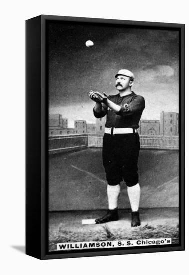 Chicago, IL, Chicago White Stockings, Ned Williamson, Baseball Card-Lantern Press-Framed Stretched Canvas