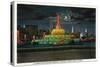 Chicago, IL, Grant Park, Panoramic View of the C. Buckingham Memorial Fountain at Night-Lantern Press-Stretched Canvas