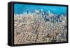 Chicago, Illinois - Aerial of Downtown-Lantern Press-Framed Stretched Canvas
