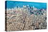 Chicago, Illinois - Aerial of Downtown-Lantern Press-Stretched Canvas