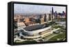 Chicago, Illinois - Aerial of Soldier Field-Lantern Press-Framed Stretched Canvas