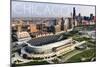 Chicago, Illinois - Aerial of Soldier Field-Lantern Press-Mounted Art Print