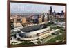 Chicago, Illinois - Aerial of Soldier Field-Lantern Press-Framed Art Print