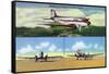 Chicago, Illinois - Aviation Scenes at Municipal Airport-Lantern Press-Framed Stretched Canvas