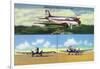 Chicago, Illinois - Aviation Scenes at Municipal Airport-Lantern Press-Framed Art Print