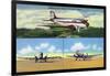 Chicago, Illinois - Aviation Scenes at Municipal Airport-Lantern Press-Framed Art Print