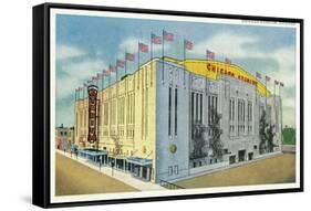 Chicago, Illinois - Chicago Stadium Exterior View-Lantern Press-Framed Stretched Canvas