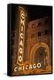 Chicago, Illinois - Chicago Theatre-Lantern Press-Framed Stretched Canvas