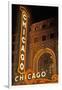 Chicago, Illinois - Chicago Theatre-Lantern Press-Framed Art Print