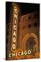 Chicago, Illinois - Chicago Theatre-Lantern Press-Stretched Canvas