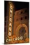 Chicago, Illinois - Chicago Theatre-Lantern Press-Mounted Art Print