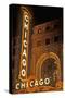 Chicago, Illinois - Chicago Theatre-Lantern Press-Stretched Canvas