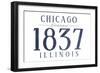 Chicago, Illinois - Established Date (Blue)-Lantern Press-Framed Art Print