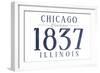 Chicago, Illinois - Established Date (Blue)-Lantern Press-Framed Art Print