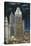 Chicago, Illinois, Exterior View of an Illuminated Tribune Tower at Night-Lantern Press-Stretched Canvas