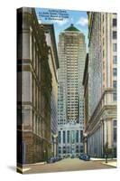 Chicago, Illinois, Exterior View of the Board of Trade Building, Looking Down La Salle Street-Lantern Press-Stretched Canvas
