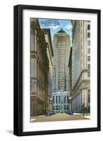 Chicago, Illinois, Exterior View of the Board of Trade Building, Looking Down La Salle Street-Lantern Press-Framed Art Print