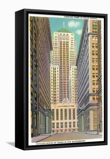 Chicago, Illinois, Exterior View of the Chicago Board of Trade Bldg, La Salle Street-Lantern Press-Framed Stretched Canvas