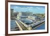 Chicago, Illinois - Exterior View of Union Station-Lantern Press-Framed Premium Giclee Print