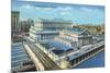 Chicago, Illinois - Exterior View of Union Station-Lantern Press-Mounted Premium Giclee Print