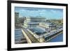 Chicago, Illinois - Exterior View of Union Station-Lantern Press-Framed Art Print