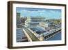 Chicago, Illinois - Exterior View of Union Station-Lantern Press-Framed Art Print