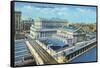 Chicago, Illinois - Exterior View of Union Station-Lantern Press-Framed Stretched Canvas