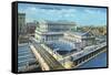 Chicago, Illinois - Exterior View of Union Station-Lantern Press-Framed Stretched Canvas